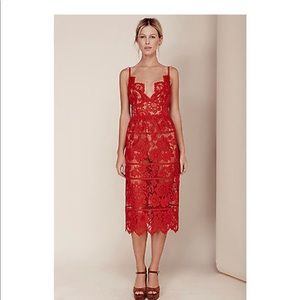 For love and lemons Gianna red lace dress